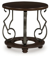 Warmstead Furniture - Ashley Furniture - Frallyn End Table - Round End Table / Dark Brown - T623-6